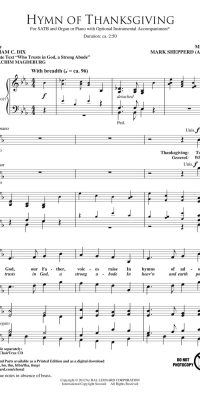 Hymn of Thanksgiving (SATB)