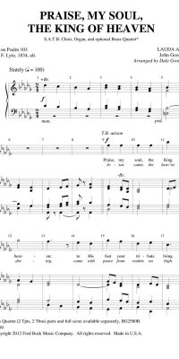 Praise, My Soul, The King Of Heaven (SATB)