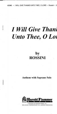I Will Give Thanks Unto Thee, O Lord (SATB)