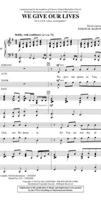 We Give Our Lives (SATB)