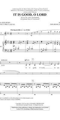 It Is Good, O Lord (SATB)