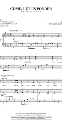 Come, Let Us Ponder (SATB)