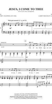 Jesus, I Come to Thee (SATB)