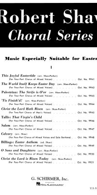 W Billings: Easter Anthem