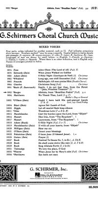 Jean Berger: Alleluia From Brazilian Psalm