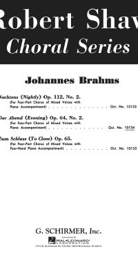 J Brahms: Der Abend Op64 No2 Evening