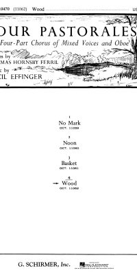 Cecil Effinger: Wood No4 Of Four Pastorales