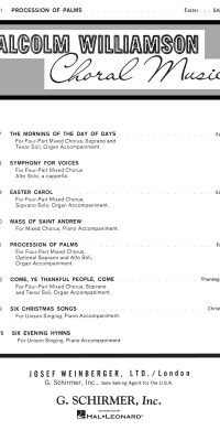 Malcolm Williamson: Procession Of Palms Easter Anthem