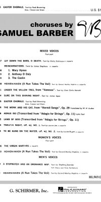 Pack Browning1968Samuel Barber: Easter Chorale