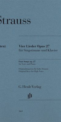 Strauss: Four Songs Op. 27 For Voice and Piano
