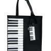 Canvas Tote Bag With Keyboard/Piano Design